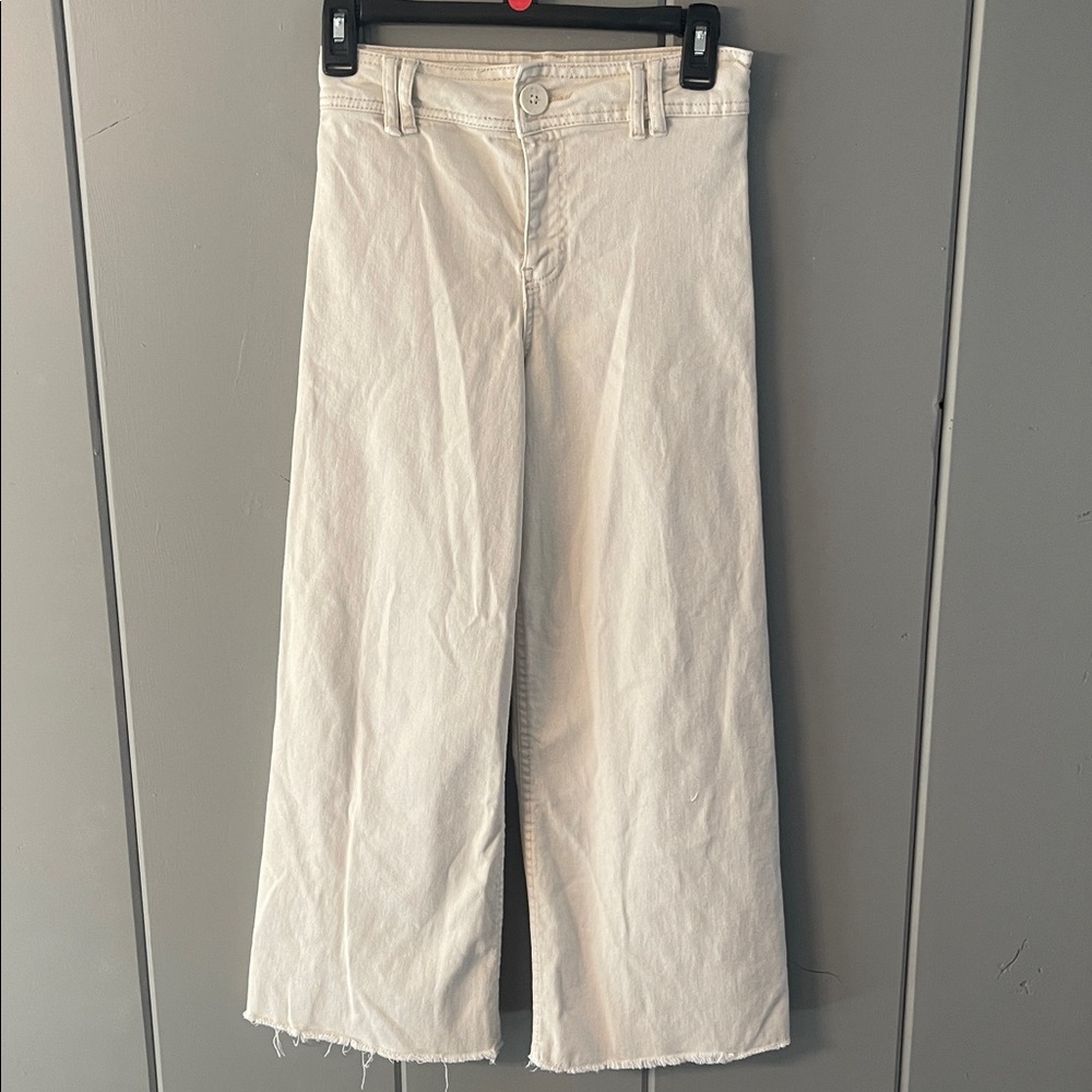 Zara Jeans Wide Leg Off White Denim Skater Neutral Minimalist Streetwear Kid’s